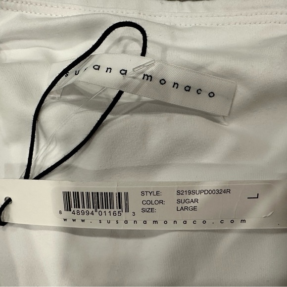 Susana Monaco Strapless Side Pleat Dress in Sugar Large L - Picture 4 of 6